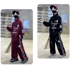 WZH301124-14 ترنج قطن خريفي ربيعي دافي قطعتين ( بلوزة + بنطلون )