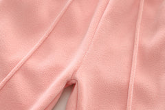 SSX220824-34 طقم بناتي أرنوب شتوي تقيل مبطن فرو بالكامل قطعتين ( بلوزة + بنطلون)