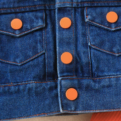 EU120424-50 طقم أفرهول بناتي مع جكيت جينز فخم