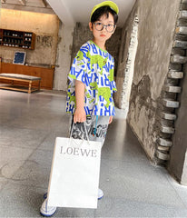 FU14042024-44 طقم ولادي صيفي ( بلوزة قطنية + بنطلون جينز + حزام وسط)