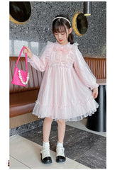 RM1231-05 فستان بناتي ناعم مزين باللولو لأعياد الميلاد والحفلات