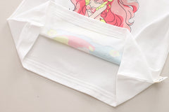 SSN040924-31 طقم بناتي صيفي قطني قطعتين ( بلوزة + بنطلون)