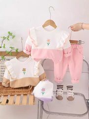 SSN040924-37  SSX220824-115 طقم بناتي قطن 100% ربيعي خريفي قطعتين ( بلوزة + بنطلون )