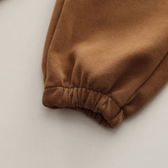 SSN040924-43 طقم ولادي قطن دافي خريفي ربيعي قطعتين (بلوزة + بنطلون )