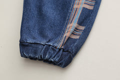 RM231223-39 طقم جينز 3 قطع ( جكيت + بلوز قطنية+ بنطلون)