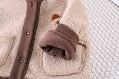 SSX220824-37 طقم ولادي شتوي مبطن فرو ( جكيت + بنطلون + لفحة)