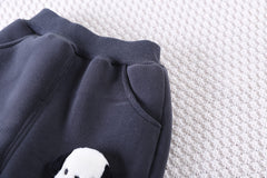 SSX220824-36 طقم ولادي شتوي تقيل مبطن فرو بالكامل قطعتين ( بلوزة + بنطلون)