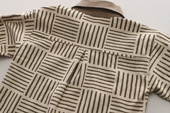 SSX220824-163 طقم ولادي 3 قطع ( بلوزة + جكيت + بنطلون)