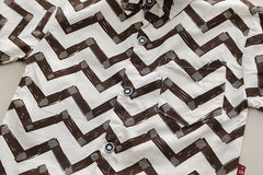 SSX220824-138 طقم ولادي خريفي ربيعي 3 قطع ( قميص + فست صوف + بنطلون كتان)