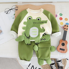 SSX220824-133 طقم شتوي تقيل مبطن فرو بالكامل قطعتين ( بلوزة + بنطلون)