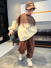 WZH301124-54  ترينج ولادي خريفي شتوي تقيلة قطعتين ( بلوزة + بنطلون)