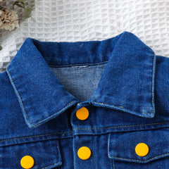 EU120424-50 طقم أفرهول بناتي مع جكيت جينز فخم