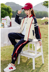 HBC040924-10 طقم بناتي شتوي مبطن فرو قطعتين ( جكيت + بنطلون)