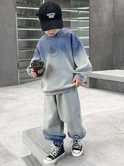 WZH301124-47 ترينج قطعتين قطن اصلي ربيعي خريفي (بلوزة + بنطلون)