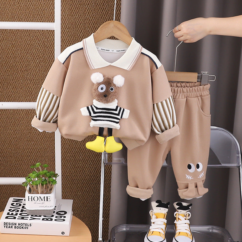 SSX220824-156 ترينج قطن اصلي قطعتين ( بلوزة + بنطلون) ربيعي خريفي