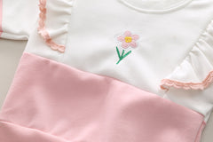 SSN040924-37  SSX220824-115 طقم بناتي قطن 100% ربيعي خريفي قطعتين ( بلوزة + بنطلون )