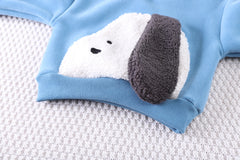 SSX220824-36 طقم ولادي شتوي تقيل مبطن فرو بالكامل قطعتين ( بلوزة + بنطلون)