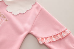 SSN040924-21 طقم بناتي قطن تقيل خريفي ربيعي قطعتين ( بلوزة + بنطلون)