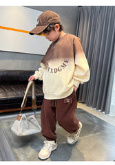 WZH301124-54  ترينج ولادي خريفي شتوي تقيلة قطعتين ( بلوزة + بنطلون)