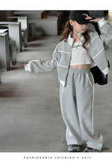 WZH191124-20 بدلة قطنية فخمة قطعتين ( جكيت + بنطلون) ربيعي خريفي