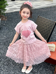 RM150424-37 طقم بناتي صيفي ( بلوزة + تنورة)