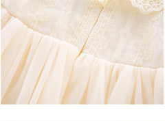 RM1231-06 فستان بناتي طبقات مزين باللولو والدانتيل