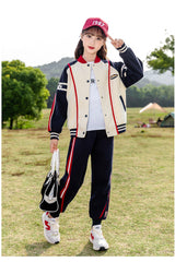 HBC040924-10 طقم بناتي شتوي مبطن فرو قطعتين ( جكيت + بنطلون)