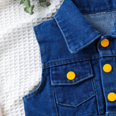 EU120424-50 طقم أفرهول بناتي مع جكيت جينز فخم