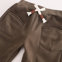 SSX220824-26 طقم ولادي شتوي تقيل مبطن فرو بالكامل قطعتين ( بلوزة + بنطلون)