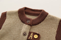 SSX220824-138 طقم ولادي خريفي ربيعي 3 قطع ( قميص + فست صوف + بنطلون كتان)