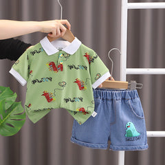 SSX220824-7 طقم صيفي قطعتين ( بلوزة + شورت )