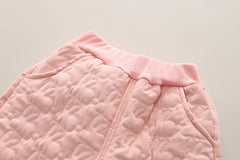 SSN040924-27 طقم بناتي شتوي قطعتين مبطن فرو بالكامل ( بلوزة + بنطلون)