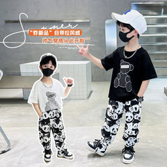 FU14042024-58 طقم صيف بارد قطعتين ( بلوزة + بنطلون)