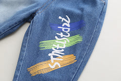 RM0608-20 طقم ولادي قطعتين ( بلوزة قطنية + بنطلون جينز )