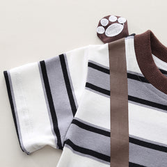 SSX220824-33 طقم صيفي قطعتين ( بلوزة بحقيبة قماش + شورت)