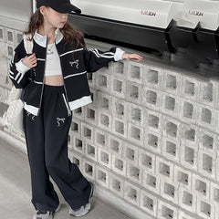 WZH191124-20 بدلة قطنية فخمة قطعتين ( جكيت + بنطلون) ربيعي خريفي