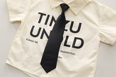 SSX220824-5 طقم ولادي 3 قطع ( قميص + شورت + جرافة )