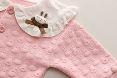 SSN040924-62 طقم بناتي قطن خريفي ربيعي 3 قطع ( جكيت + بلوزة + بنطلون جينز )