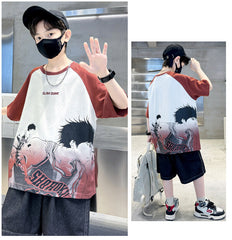 WZH301124-2 بلوزة رسم انمي فادي قطن اصلي 100%