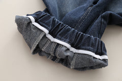 SSX220824-165 طقم ولادي ربيعي خريفي 3 قطع ( قميص +جكيت+ بنطلون جينز)