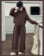 WZH191124-2 ترينج شتوي تقيل مبطن فرو (جكيت+ بنطلون)