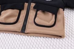 SSX220824-35 ترينج شتوي خريفي تقيل مبطن فرو قطعتين ( جكيت + بنطلون)