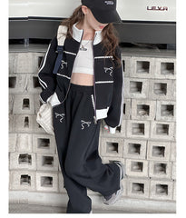 WZH191124-20 بدلة قطنية فخمة قطعتين ( جكيت + بنطلون) ربيعي خريفي