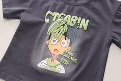 SSX220824-92 طقم صيفي قطعتين ( بلوزة + شورت )