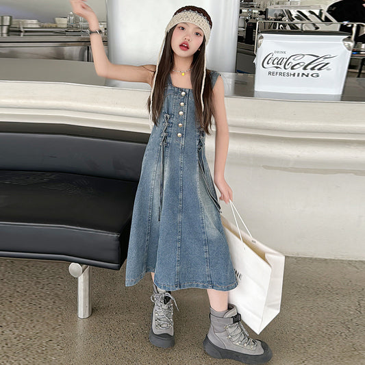 RM150424-28 فستان جينز ناعم وأنيق