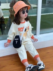 AO0505-34 طقم قطني سبورت قطعتين ( بلوزة + بنطلون )