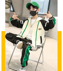 WZS040924-15 طقم ولادي قطني قطعتين تريننج ( جكيت + بنطلون)