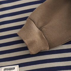 SSX220824-26 طقم ولادي شتوي تقيل مبطن فرو بالكامل قطعتين ( بلوزة + بنطلون)