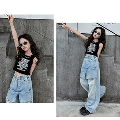 RM150424-4 طقم بناتي قطعتين ( بلوزة + بنطلون مميز قصة مودرن )