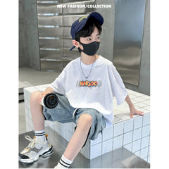 WZH301124-10 تيشيرت قطن أصلي ماركة ناروتو غسيل ولبس